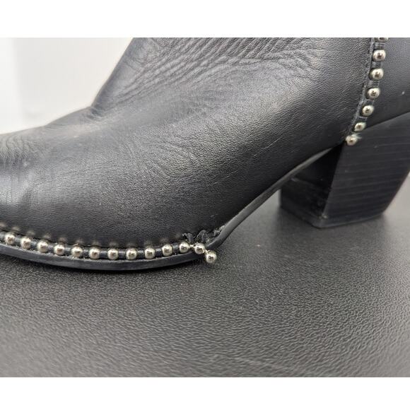 LF Alex Black Leather Studded Pointed Toe Ankle Boots Women’s 8.5 M Western - Picture 10 of 10